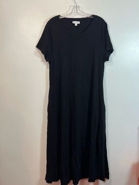 The White Company White Label 100% organic cotton black dress